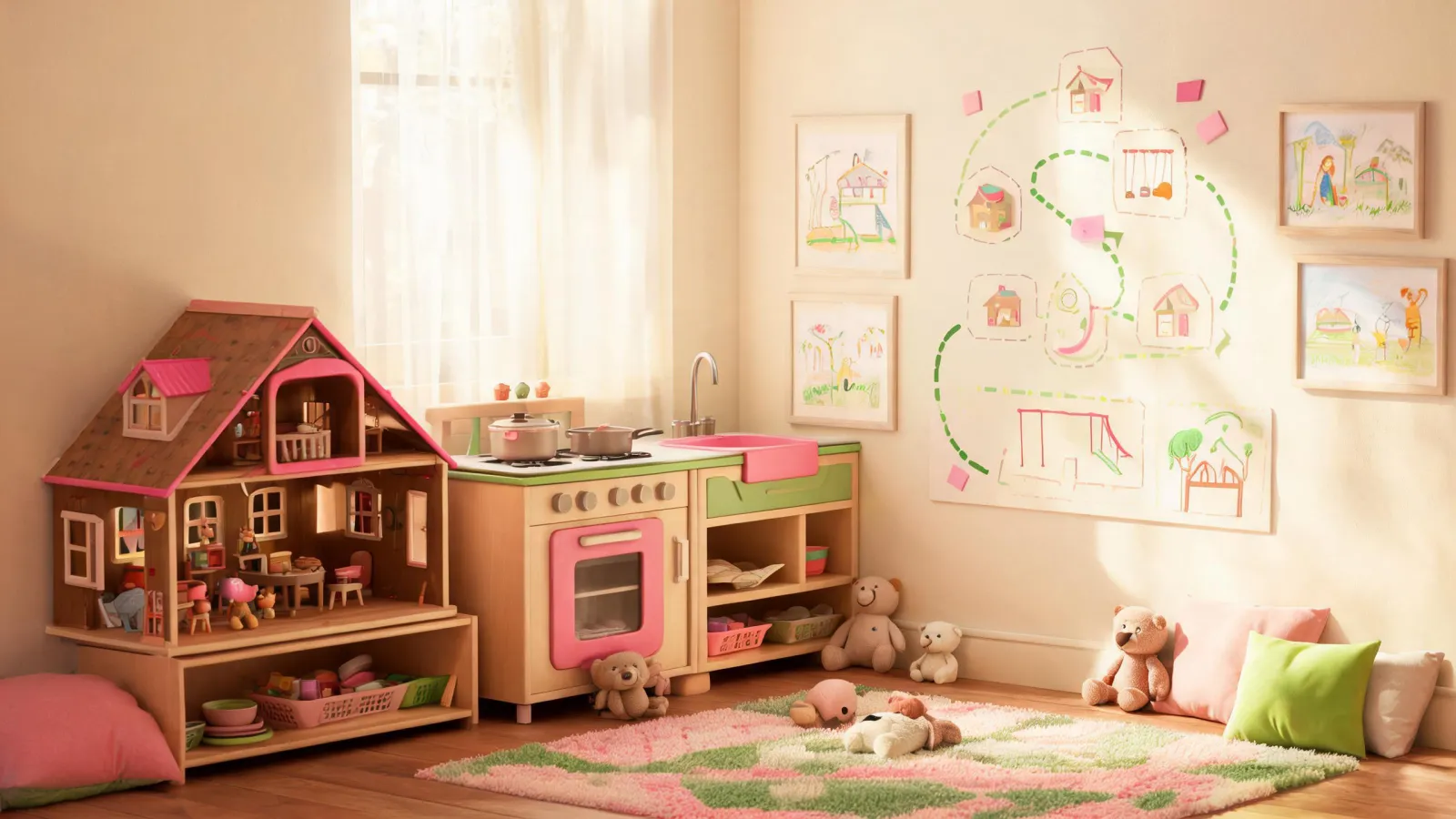 Kidkraft playroom roadmap with families exploring toys