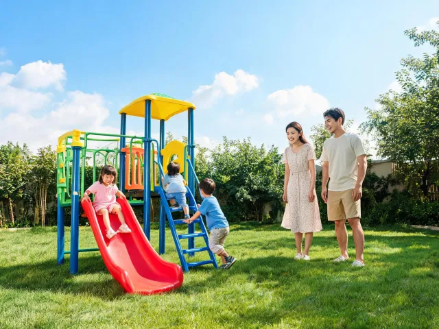Outdoor climb and slide play