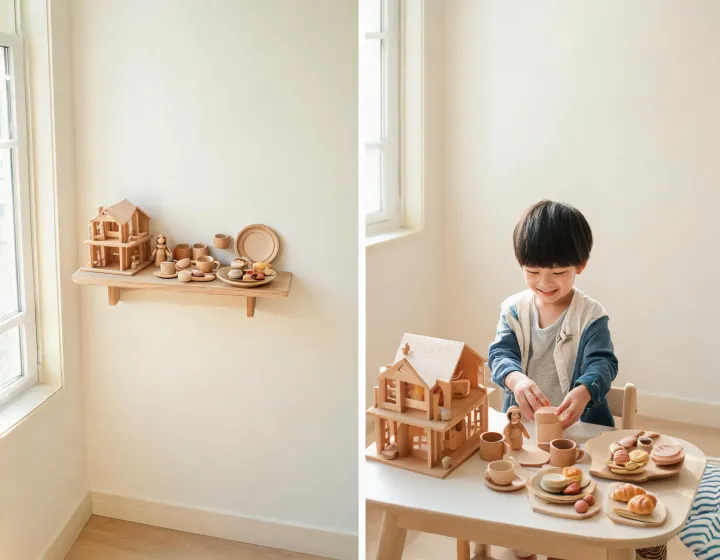 Kidkraft before and after play idea scene